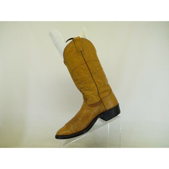 NOCONA Brown Leather Ostrich Cowboy Western Boots Mens Size 7 D main image 10